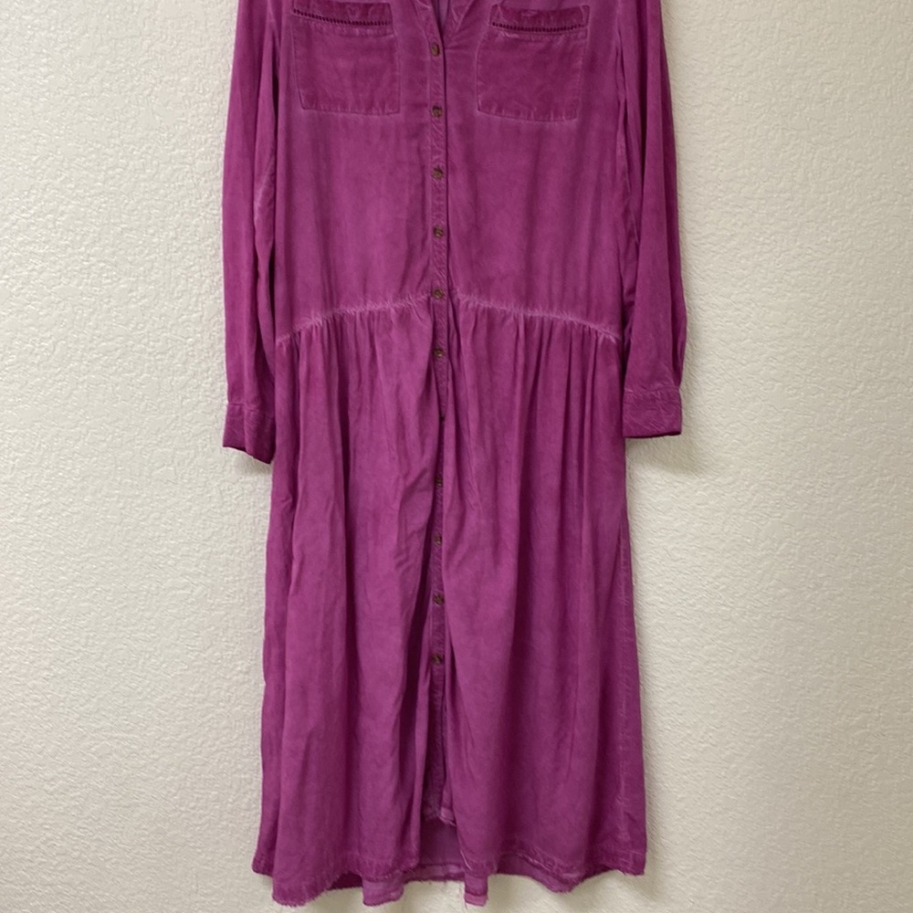 Pilcro Magenta Button-Front Maxi Dress - Picture 8 of 17